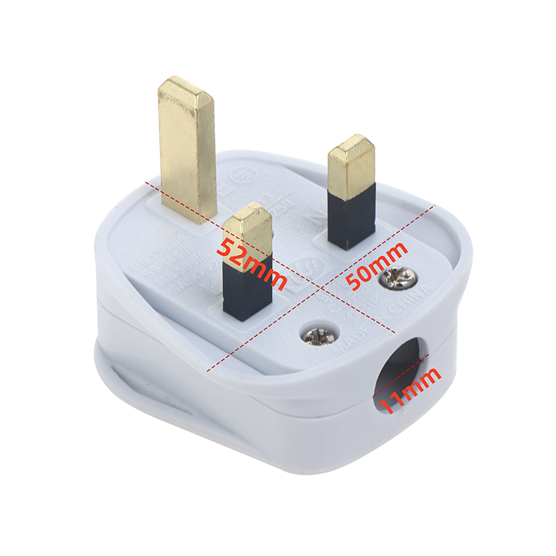 England Removable Power Plug Type G White Black 3 Pin UK Mains Plug 13A Appliance Assembly Power Cord Fuse Wiring Connector
