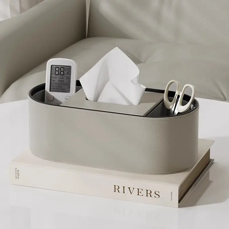 Pu Leder Taschentuch Box mit Lager regal Wohnkultur Papier halter Servietten halter für Büro tisch, Arbeits platte, Nachttisch & mehr: TRANSPARENT