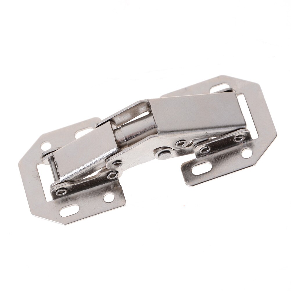 ZLinKJ 3 Inch No-Drilling Hole Cabinet Hinge Bridge Shaped Spring Frog Hinge Full Overlay Cupboard Door Hinges