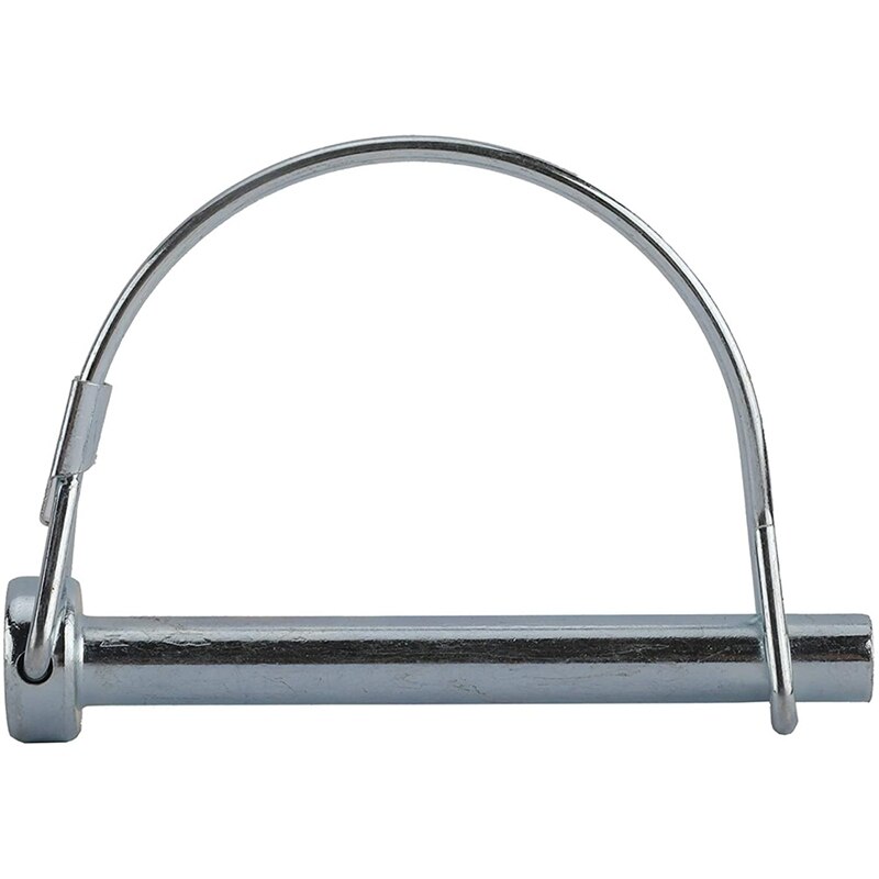 HLZS-10Pcs Wire Lock Pin, 5/16 Inch Shaft Locking Pin Hitch Pin with Round Arch Wire Retainer for Farm Trailers Lawn Garden