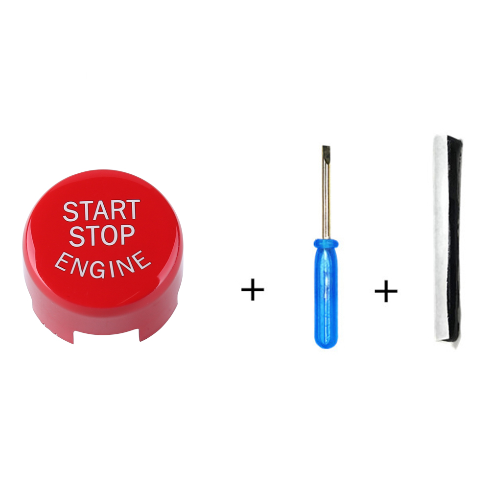 Bilmotor start stop kontakt knap trim cover klistermærke med værktøj til bmw  f20 f21 f22 f23 f30 f31 f32 f33 biltilbehør