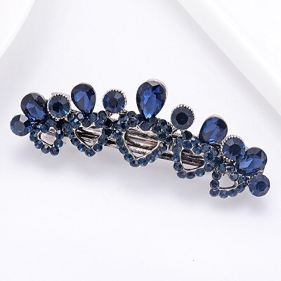 EASYA Vintage niebieski Rhinestone Hairwear motyl kwiat klamry do włosów kobiety spinki do włosów Retro łuk akcesoria do włosów biżuteria