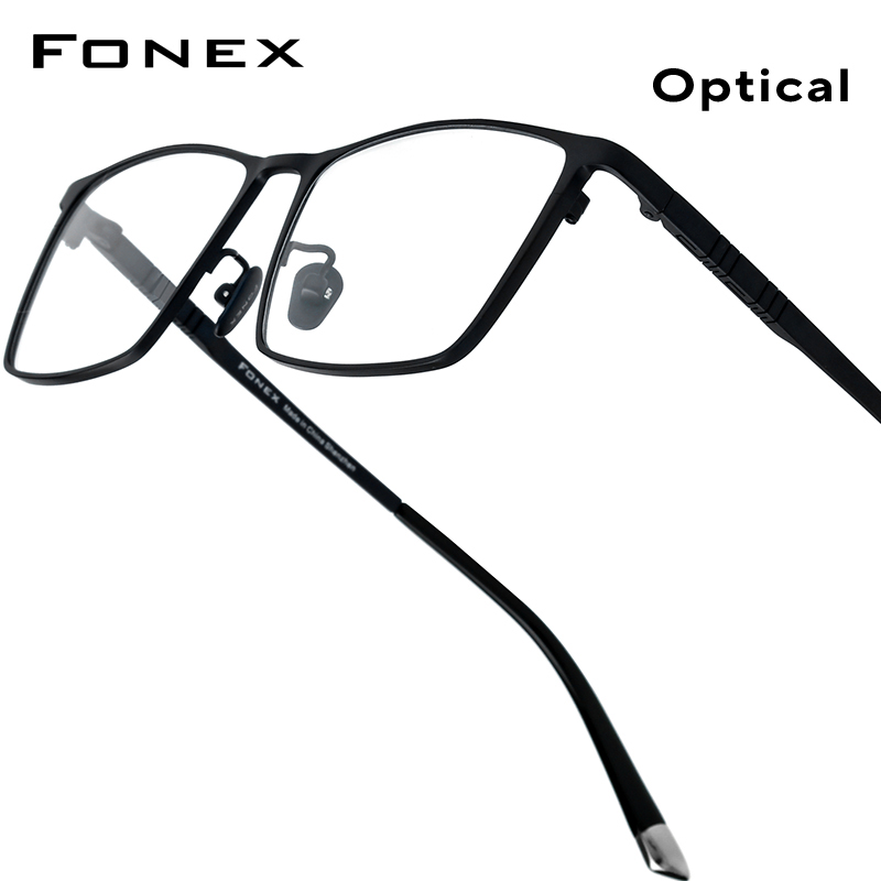 FONEX Titanium Glasses Frame Men Brand Square Eyewear Ultralight-Weight Japanese High-end Eyeglasses Frames 85641: Tangerine