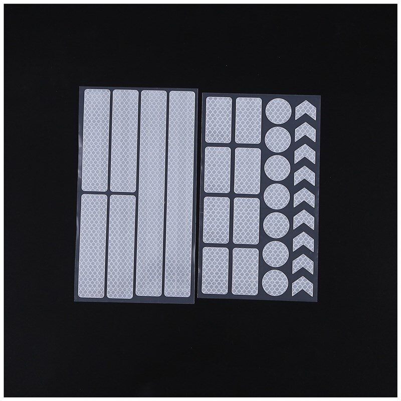 Reflective Sticker Traffic Safety Warning Car Bicycle Universal Outdoor Night Protection Reflective Material Stickers 11.5*21Cm: White