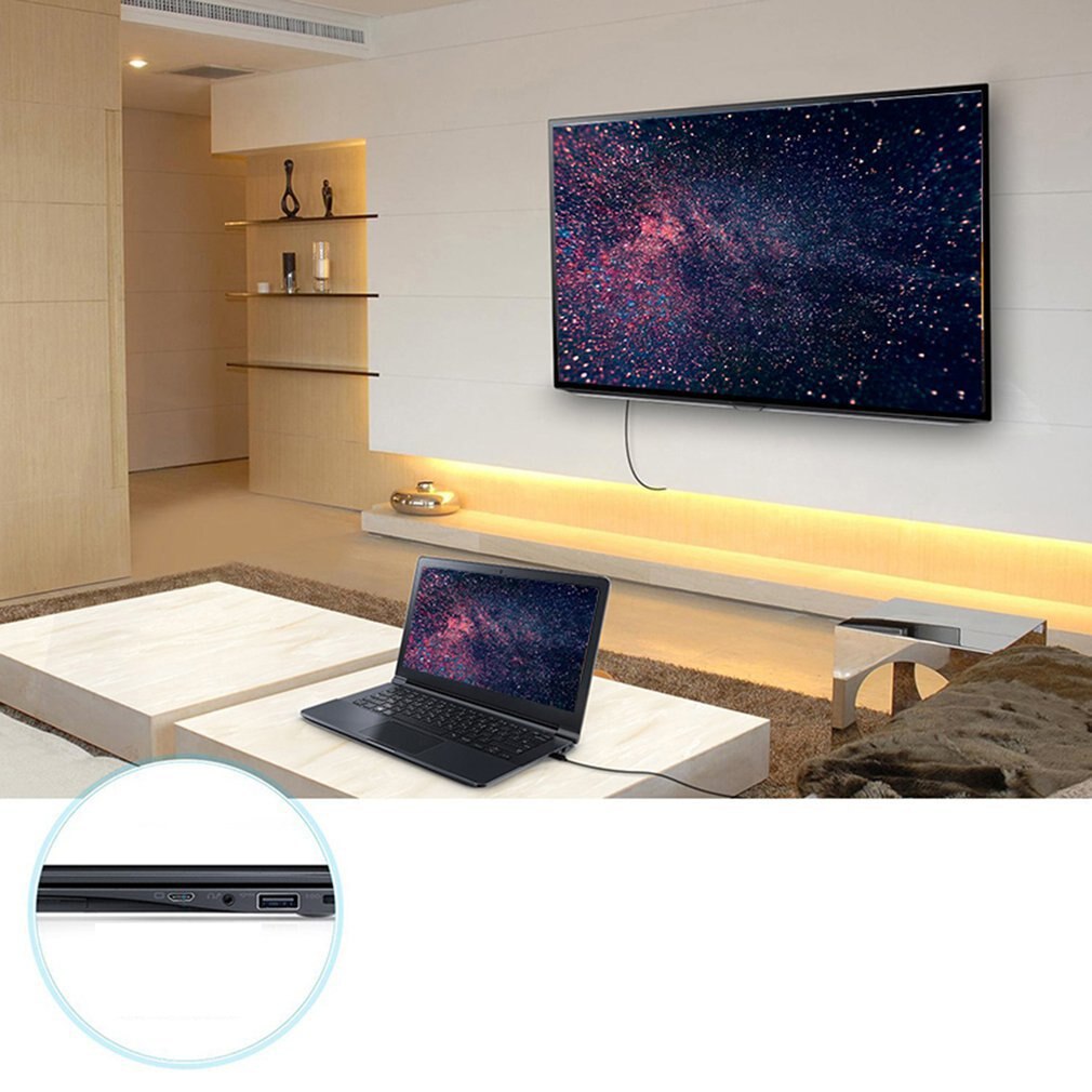 1m 1080P Micro HDMI to HDMI Adapter Cable Cord for Phone Tablet Camera TV