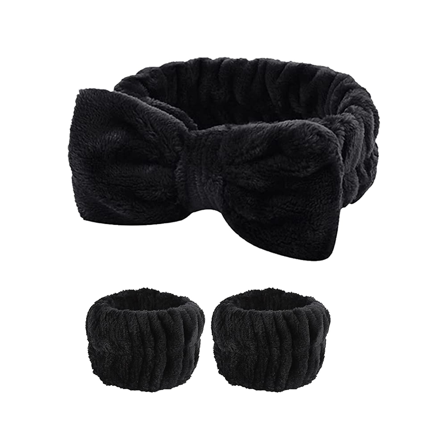Diadema de Spa para lavarse la cara, toalla de maquillaje de microfibra, bandas para el cabello, banda absorbente para el sudor, 3 uds.: Azul cielo