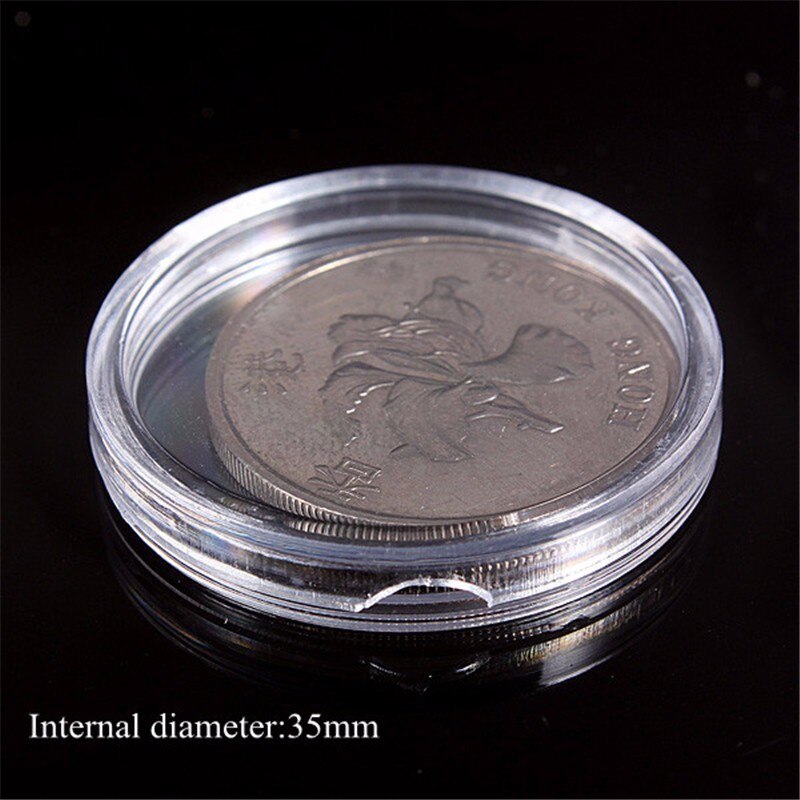 10 Boxed Lighthouse Coin Capsules All Sizes Available Plastic Clear Round 18mm to 50mm Display Case Extra Coin Holder Box: 35