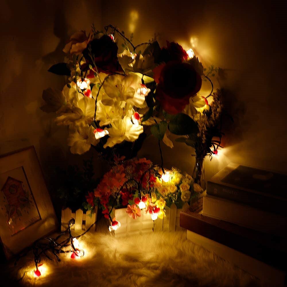 30/20/10leds biedronka łańcuchy świetlne słoneczny/zasilany z baterii zewnętrzne fantazyjne lampy doprowadziło na ślub boże narodzenie Dom girlanda na przyjęcie wystrój