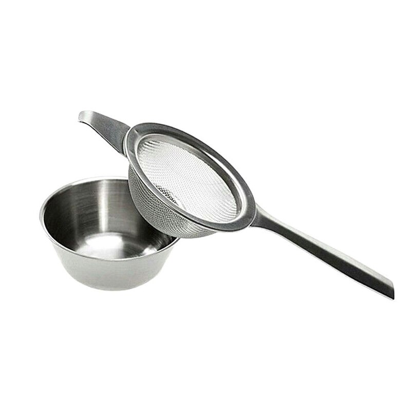 Herbruikbare Thee Filter Mesh Theezeefje Rvs Mesh Thee-ei Zeef + Losse Blad Druppelen Kom