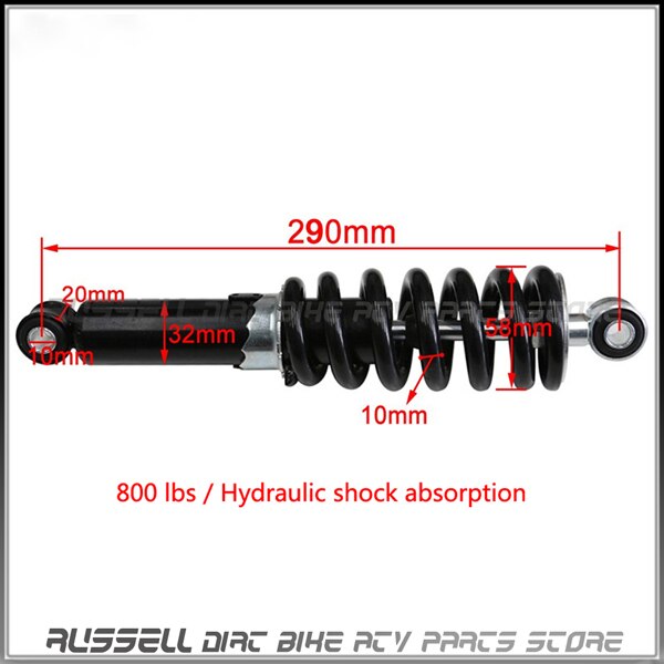 Motorcycle Hydraulic Shock Absorber Suspension 240mm 250mm 260mm 270mm 290mm for Cross Dirt Bike ATV QUAD Accessories Motocross: 290mm