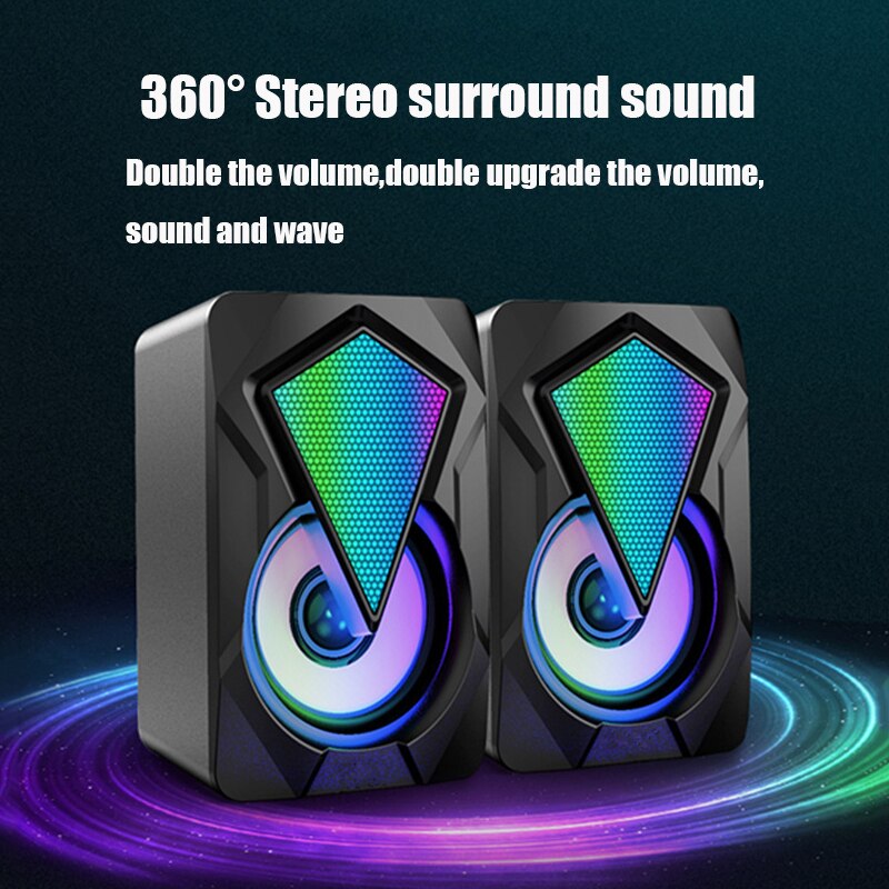 USB Bluetooth Computer Speakers Mini Bass Subwoofer AUX Playback Speaker for Laptop Desktop Phone