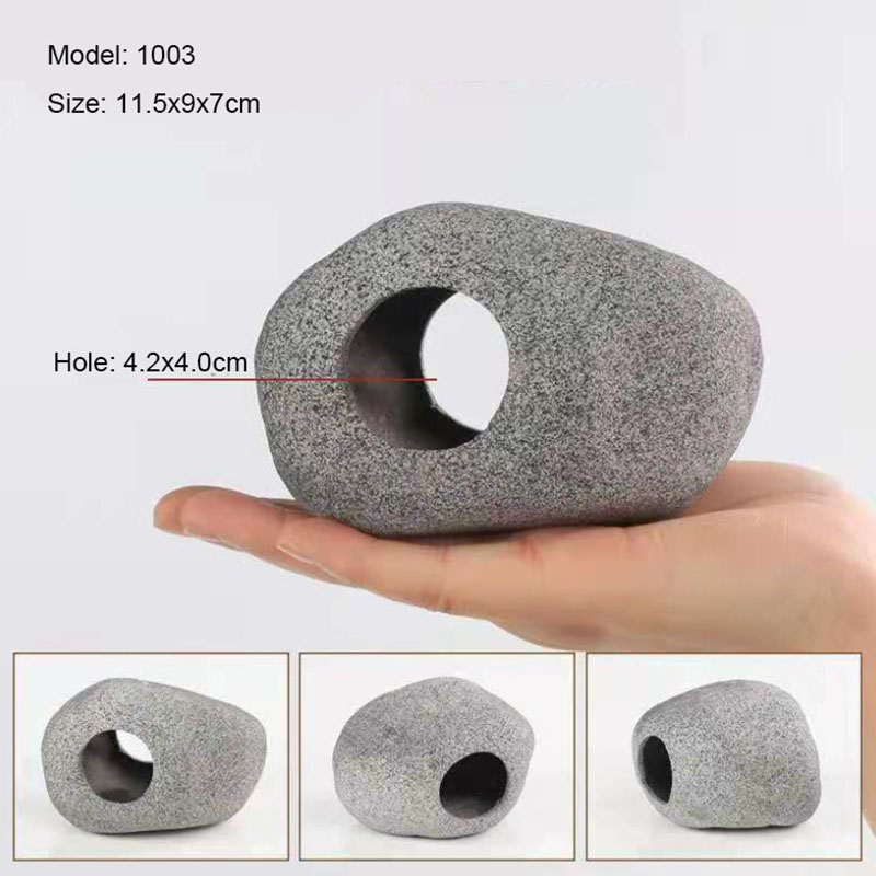 Keramische Aquarium Decor Cichlid Stone Rock Cave Stone Decoratie Aquarium Fokken Behuizing Onderdak Ornament Voor Vis Garnalen: Rood