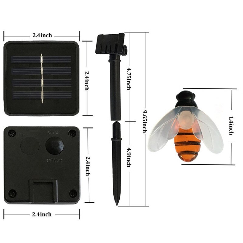 50 ledet 10m simulering honningbier solenergi streng lampe fe lys batteri kranser hage juledekor utendørs