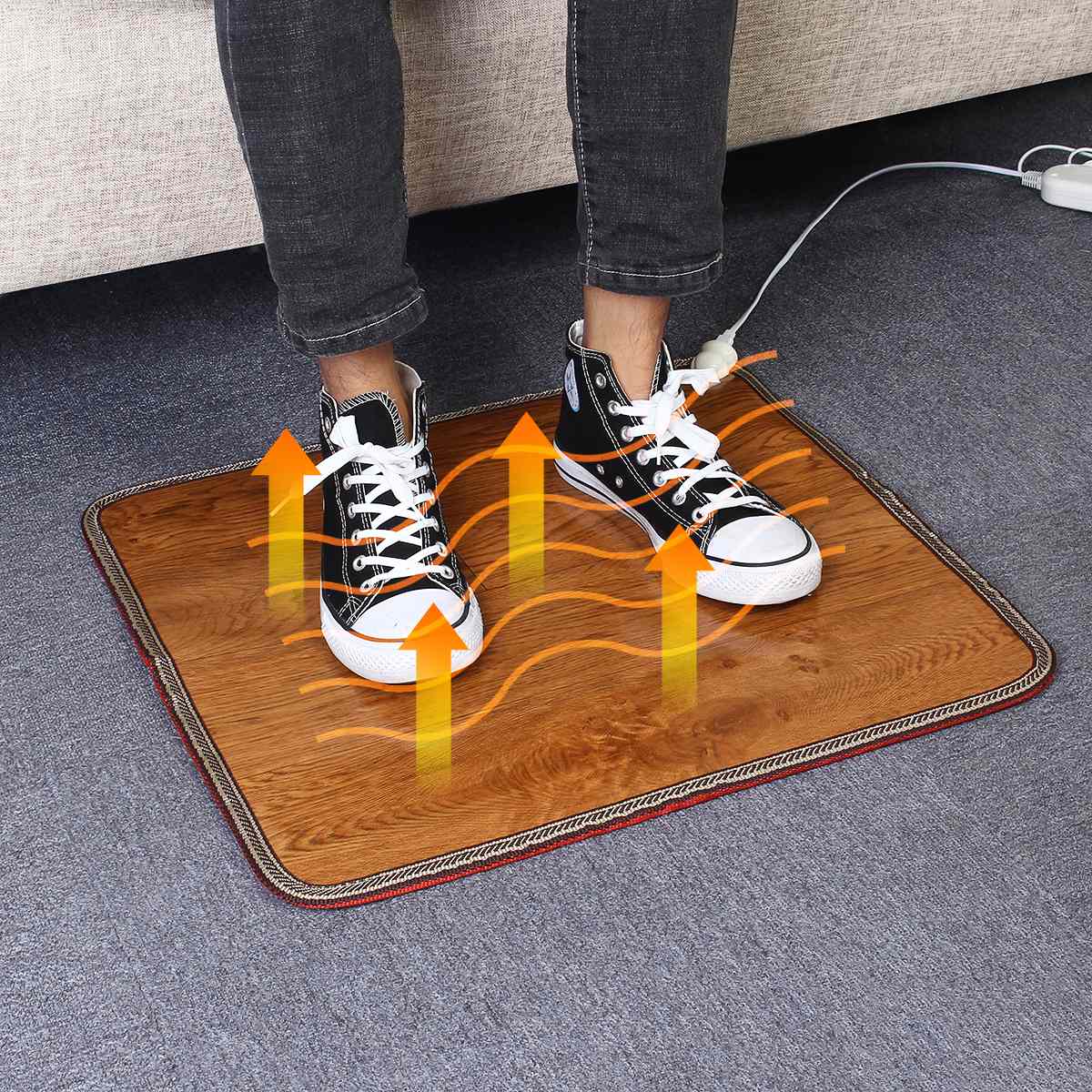 Lederen Verwarming Voet Mat Warmer Elektrische Verwarming Pads Voeten Been Warmer Tapijt Thermostaat Warming Gereedschap Thuis Kantoor 3 Maten