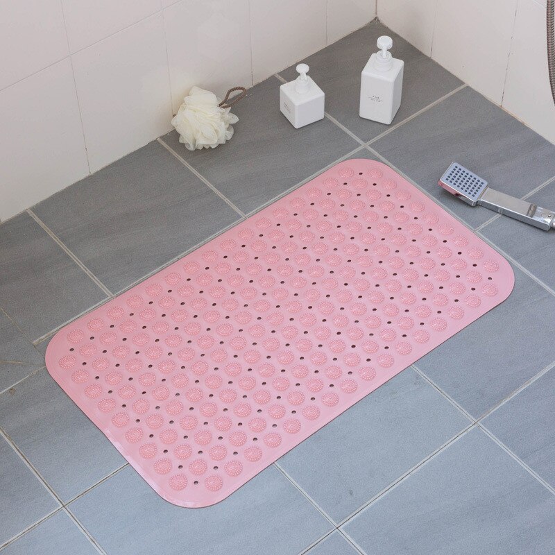 Badmat 36X71Cm Zuignap Veiligheid Douche Bad Matten Antislip Badkamer Vloermat Pvc Waterdichte Massage voet Pad: Pink