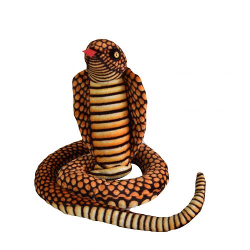 1Stck Simulation Plüsch Schlange Spielzeug Kobra Python Plüsch Parodie Spielzeug freundlicher Schlange Puppe Hause Dekoration Lustige: Braun Kobra