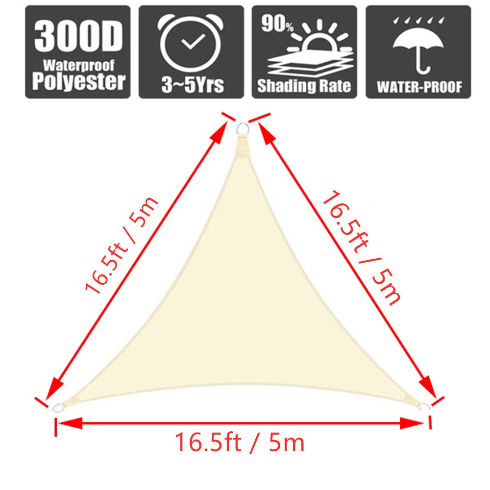 9 kokoa vedenpitävä polyesteri teltta neliö suorakulmio varjo purje puutarha terassi katos uinti aurinkovarjo retkeily piha markiisi: 5 x 5 x 5m