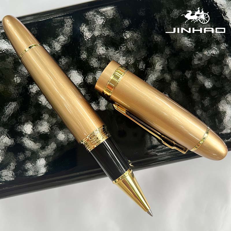 Jinhao 159 Rollerball Pen met grote cilinder en gouden clip Glad schrijven voor relatiegeschenk (zwarte inkt): YELLOW
