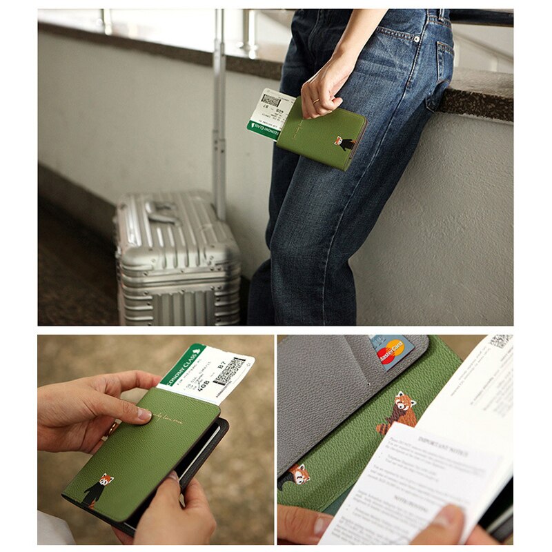 BONAMIE-funda de pasaporte con estampado de flamenco, patrón de animales, porta pasaporte de viaje, bolsas para billetes de avión, funda para tarjeta de identificación