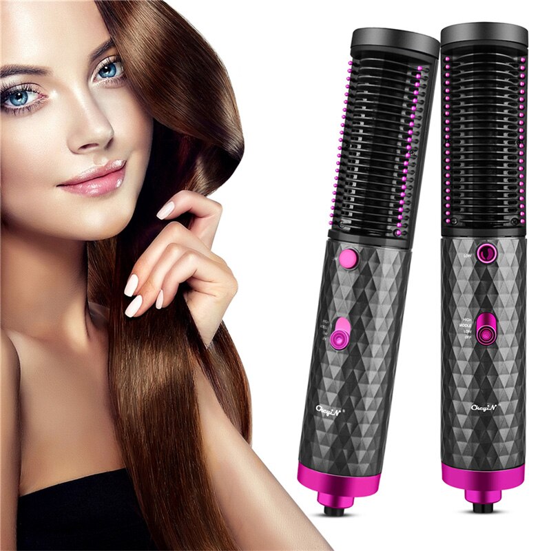 Multifunction Air Brush Electric Hair Dryer Low Noise Hair Curling Roller Wet Dry Hair Straightening Iron Comb