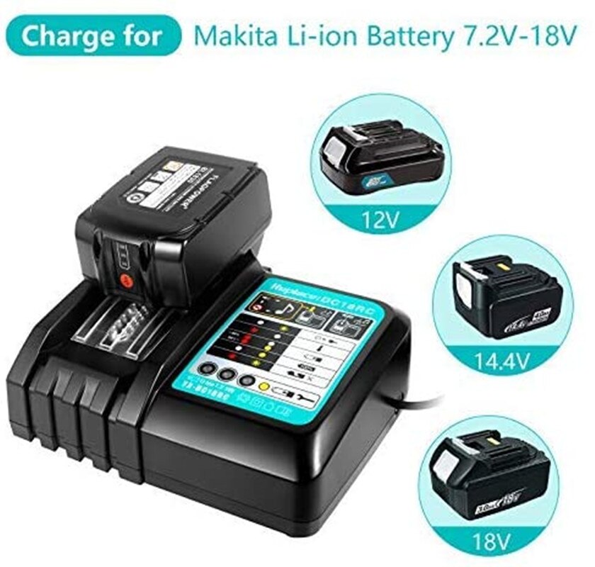 DC18RC Li-Ion Battery Charger 3A Charging For Makita 14.4V 18V Bl1830 Bl1430 Dc18Ra Electric Power DC18Rct Charger USB Prot