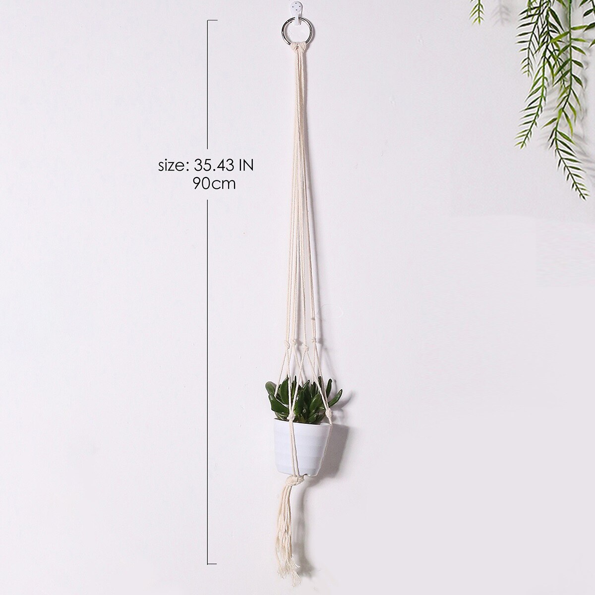 Colgador de macramé para plantas, Cestas colgantes para plantas, decoración Bohemia para el hogar, soporte para plantas de pared, cesta de cuerda, decoraciones para balcón: basket M0258
