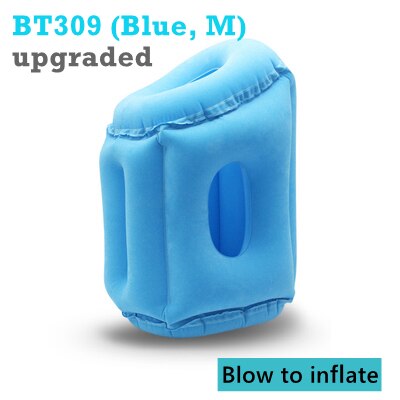 Opblaasbare Kussen Innovatieve Air Reizen Nek Kussens Hoofd Chin Ondersteuning Kussen Voor Vluchten Auto Vliegtuig Kids Dutten Kussens: BT309-M Blue