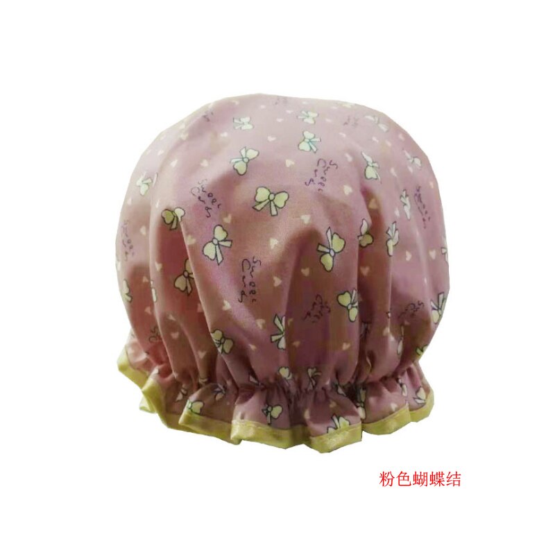 Chapeaux de douche étanches pour adultes | Produits pour salle de bain, chapeau de cuisine anti-poussière, ensemble capuche anti-fumée, shampooing capuchon de douche épais mignon: 5