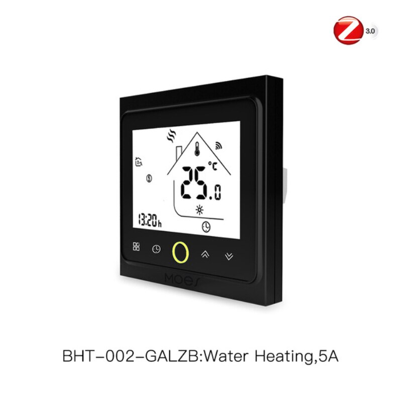 ZigBee Thermostat intelligent eau/chauffage électrique par le sol eau/chaudière à gaz Modules d'automatisation du régulateur de température Programmable: GA Black 5A