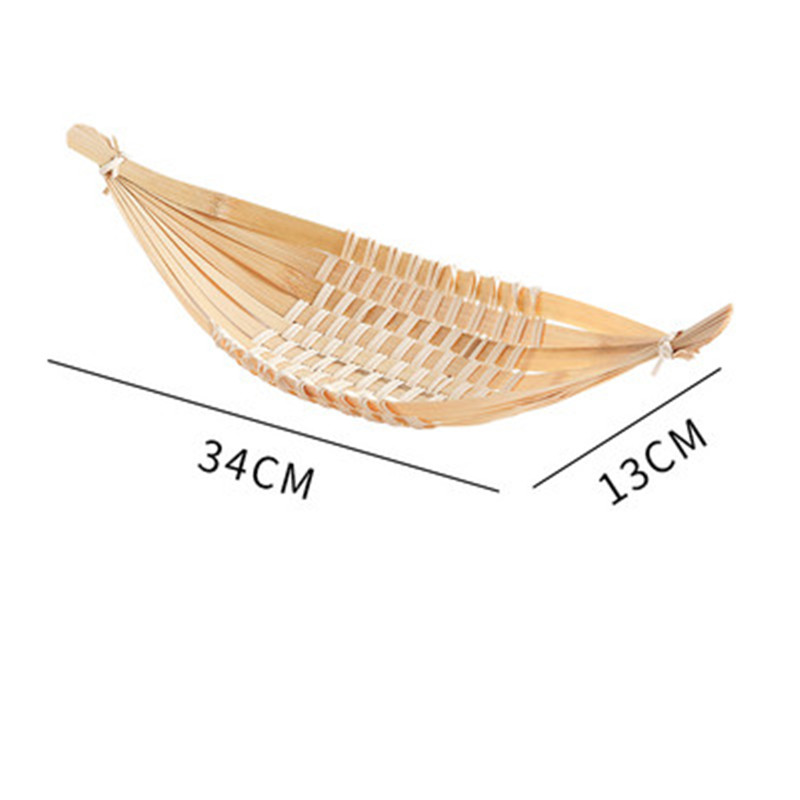 Geweven Producten Handgemaakte Bamboe Mand Boerderij Servies Sashimi Plaat Decoratie Japanse Bamboe Bento Sushi Zeevruchten Boot: 7