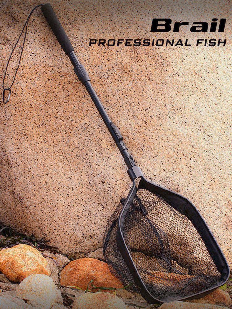 Retractable Fishing Net Telescoping Foldable Landing Net Pole Folding Landing Net Fly Fishing Pole Fishing Net For Trout Kayak