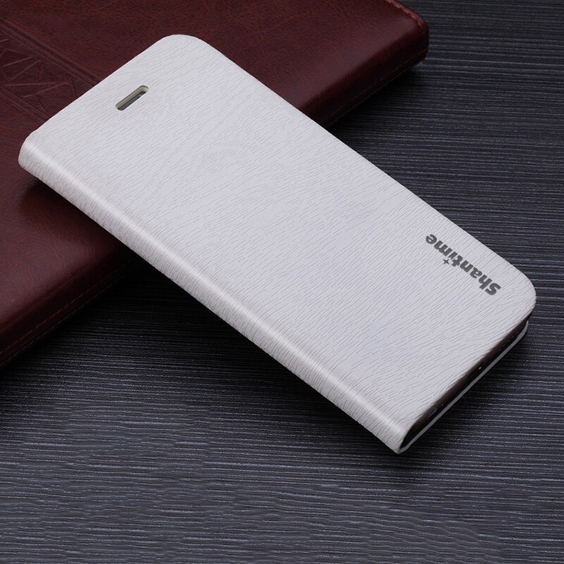 Wood grain PU Leather Case For Oukitel C17 Pro Flip Case For Oukitel C17 Business Phone Bag Case Soft Silicone Back Cover: For Oukitel C17 / White