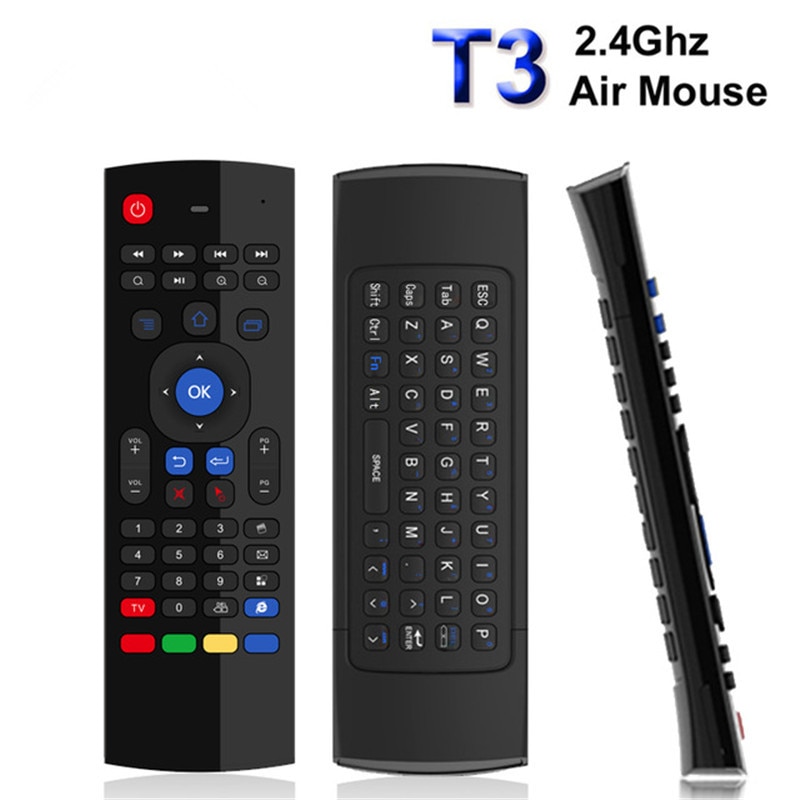 T3M 2.4G Air Mouse Wireless keyboard Russian 44 IR Learning Mic voice search for Android Smart TV Box PK MX3 t3 Remote Control