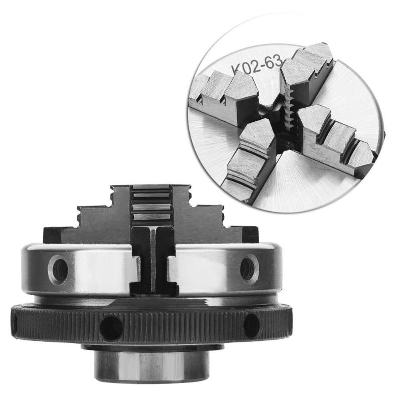 3/4 Jaws Wood Lathe Chuck 50mm 63mm Manual Chuck Self-centering DIY Metal Wood Lathe For Processing Non-ferrous Metals&Non-metal