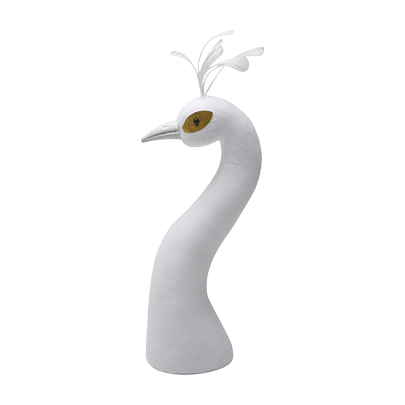 Peacock mannequin head flower arrangement decor decorative figure foam: White