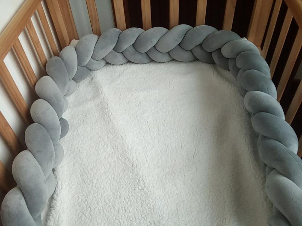 100 Cm Gevlochten Crib Bumpers + Knoop Kussen Kussen, Kwekerij Beddengoed, Cot Kamer Dector