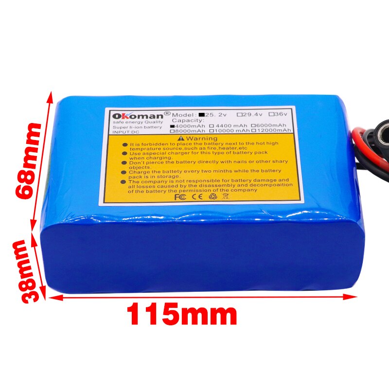 Okoman 6s2p 24V 4Ah 18650 Lithium-ionen akku 25,2 v 4000mAh elektrische fahrrad Moped Lithium-Ion akku mit BMS