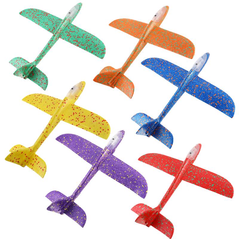 6 stk håndkast svævefly legetøj mini flyvende legetøj assorteret fly legetøj simuleringsfly til drenge børn piger: Lys