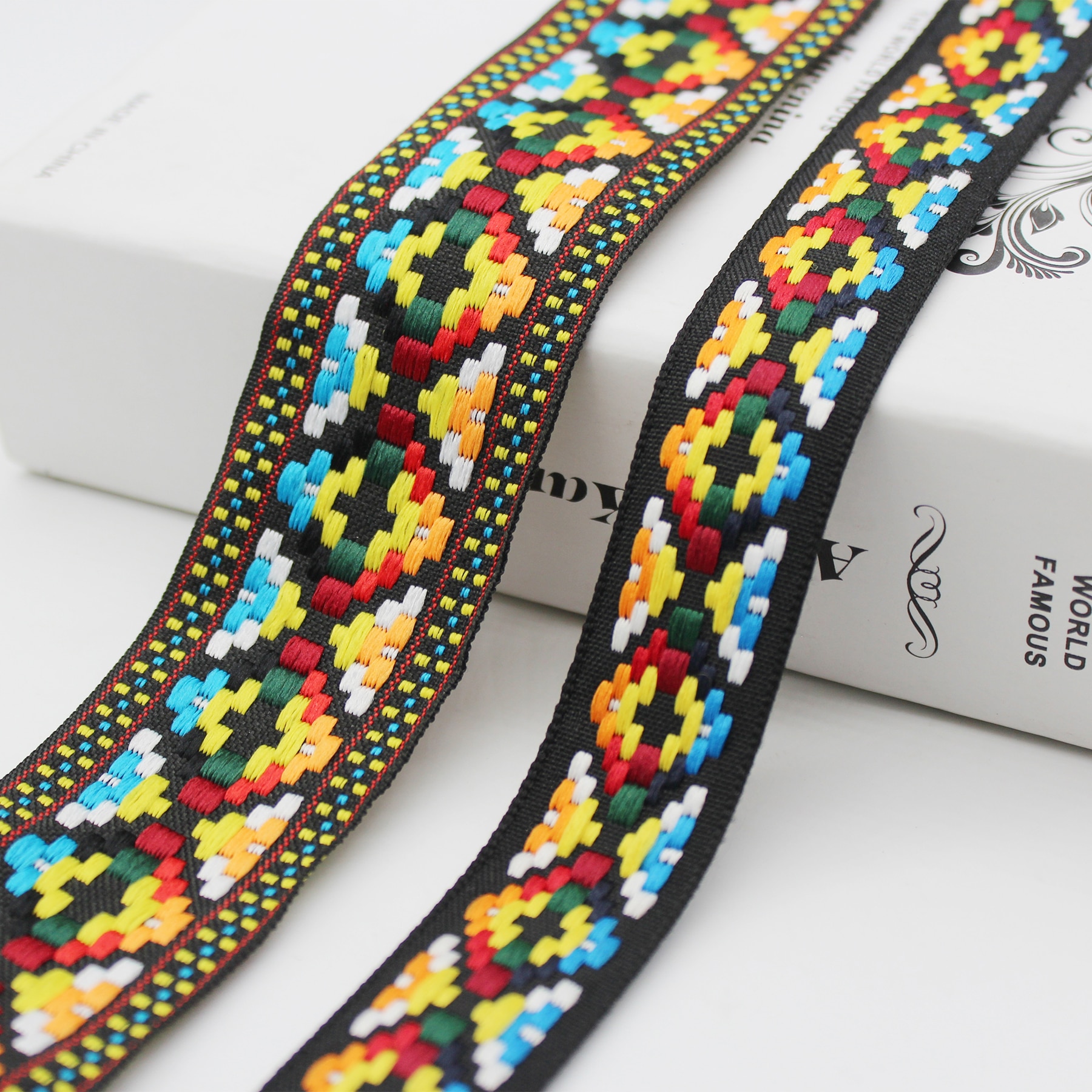 40 MM 25 MM Jacquard Lint Dikke Geweven Singels Versieringen Controleren Kleurrijke Ruit Tape Voor DIY Craft Maken Accessoires 1 inch 1.5 Inch