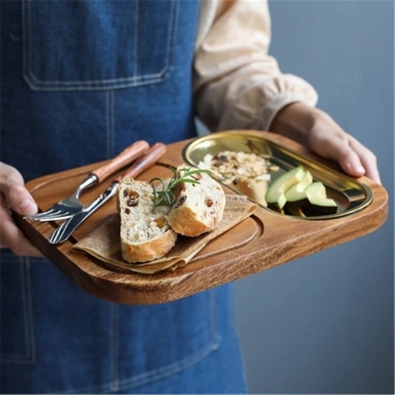 Japanse stijl Huis Keuken Servies Massief Houten Eettafel Snack Plaat Acacia Houten Snijplank Broodplank