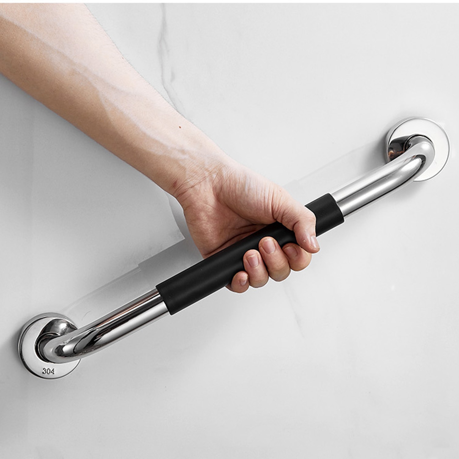 Bathroom Grab Bar Toilet Shower Bathtub Handicap Support Balance Grab Bar Stainless Steel Non-slip Rubber Safety Rail Towel Rack