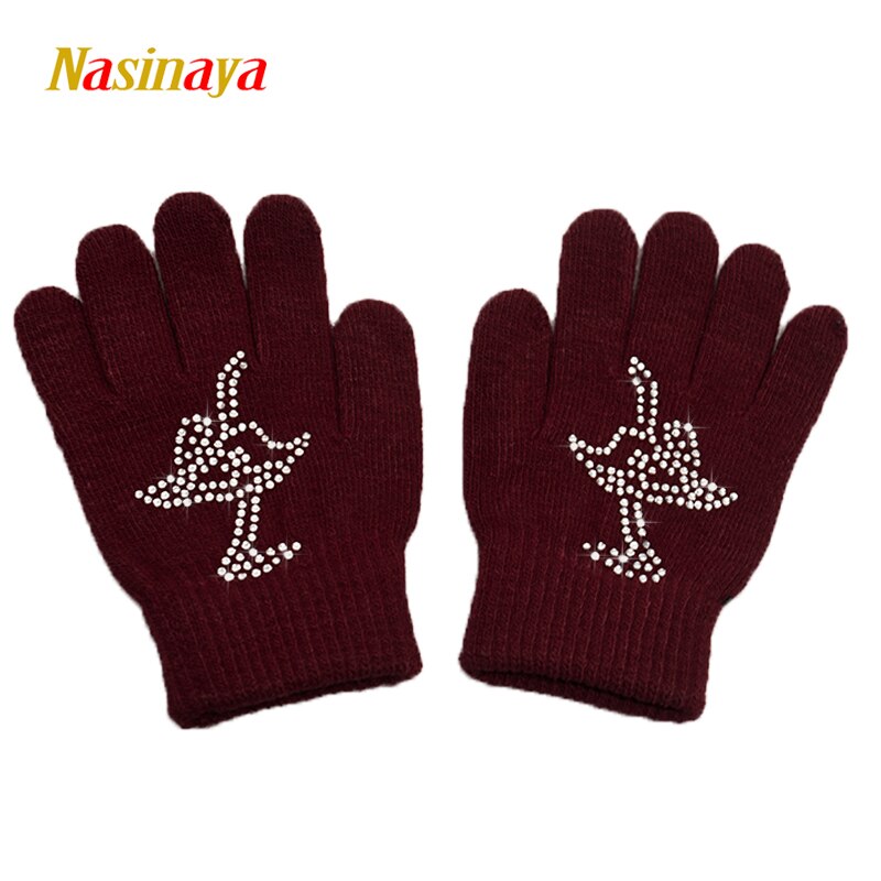 10 kolorów solidne magiczne rękawiczki na nadgarstki łyżwiarstwo figurowe trening na lodzie ciepłe polary bezpieczeństwo termiczne dziecko dorosły łyżwiarz kryształ górski