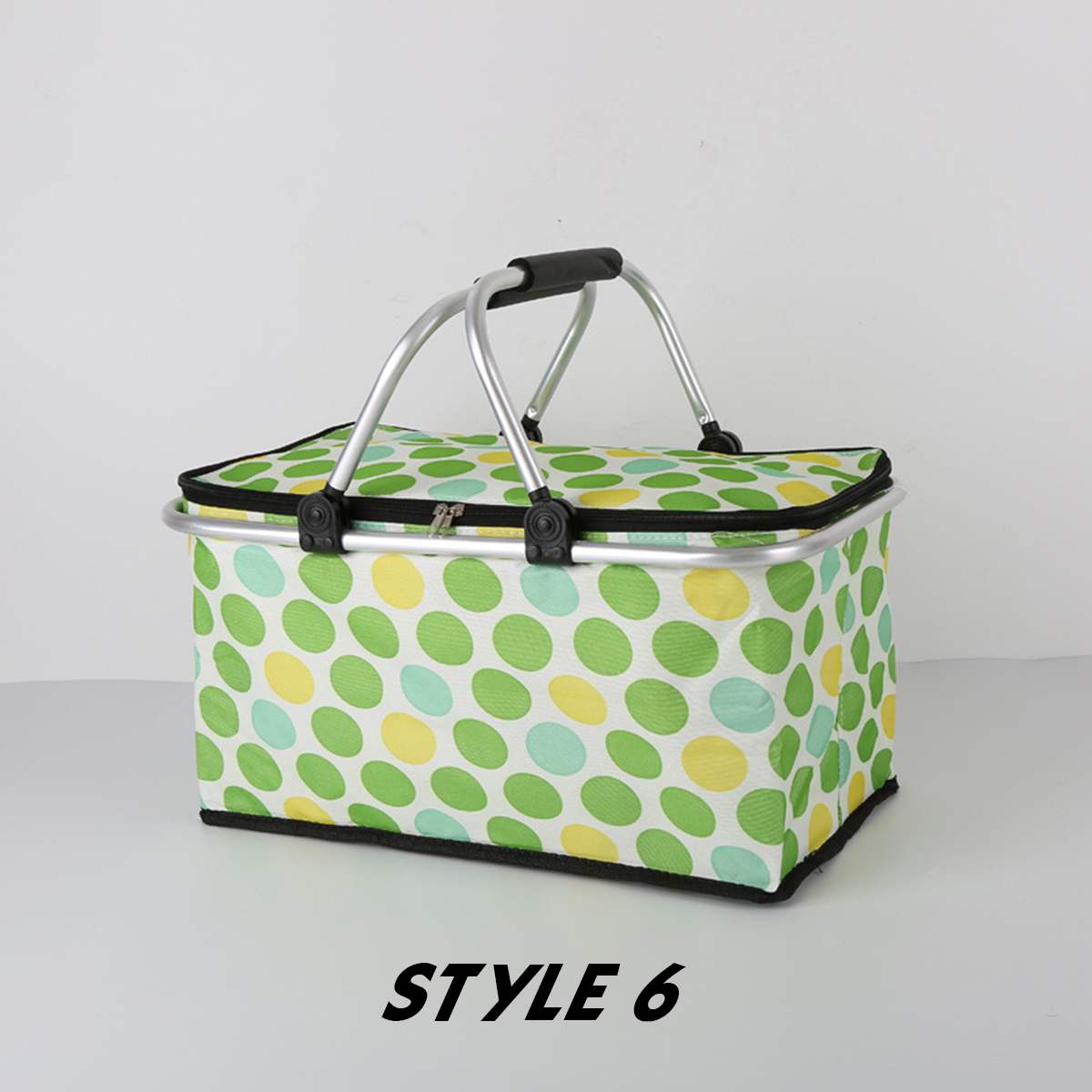 Folding Picnic Basket Insulated Fresh Outdoor Food Box Hiking Camping Lunch Box Portable Shopping Bag 9 Style Waterproof Ice Bag: Style 6