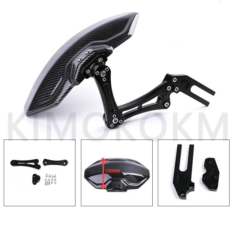 Guardabarros de rueda trasera de aleación de aluminio de fibra de carbono de imitación ajustable para motocicleta y bicicleta accesorios extensores universales