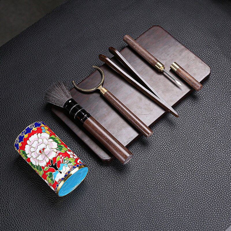 Chinesisches Gongfu Teeservice mit Buddha-Statue – Keramik-Teekanne und Teetasse Set für Kungfu-Teezeremonie, Teehalter und Reisetasche im Lieferumfang enthalten