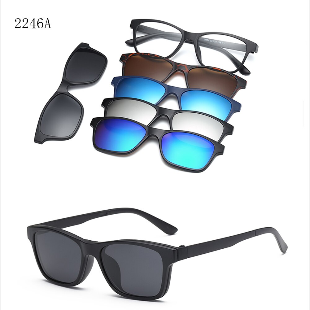 RUISIMO 5 lenes Magnet Sonnenbrille Clip Gespiegelt Clip auf Sonnenbrille clip auf gläser Männer Polarisierte Nach Rezept Myopie: CT2246A