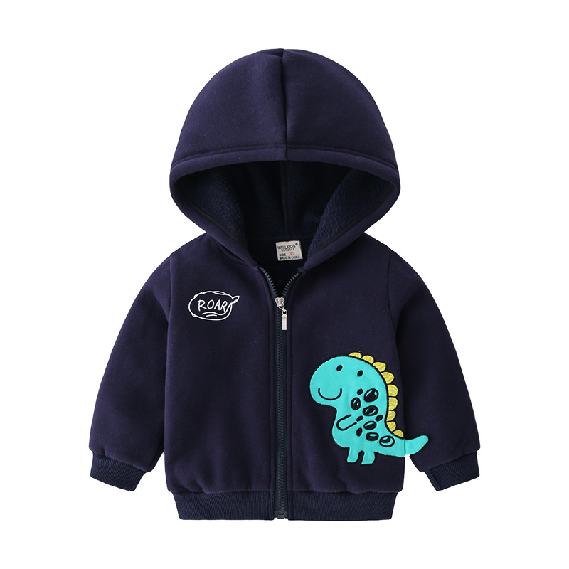 Boys cartoon fleece hoodie: Blauw / 3T