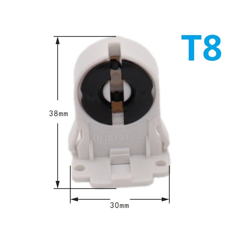 Casquillo de iluminación fluorescente T5 T8, Base de lámpara de tubo t5, soporte de plástico G13 adecuado para lámpara de soporte T8: T8 / 10PCS