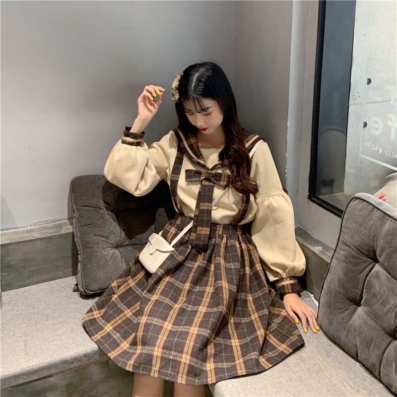 Japanese sweet lolita dress suit top+skirt women's western style large size big size M-4XL victorian dress kawaii girl cos