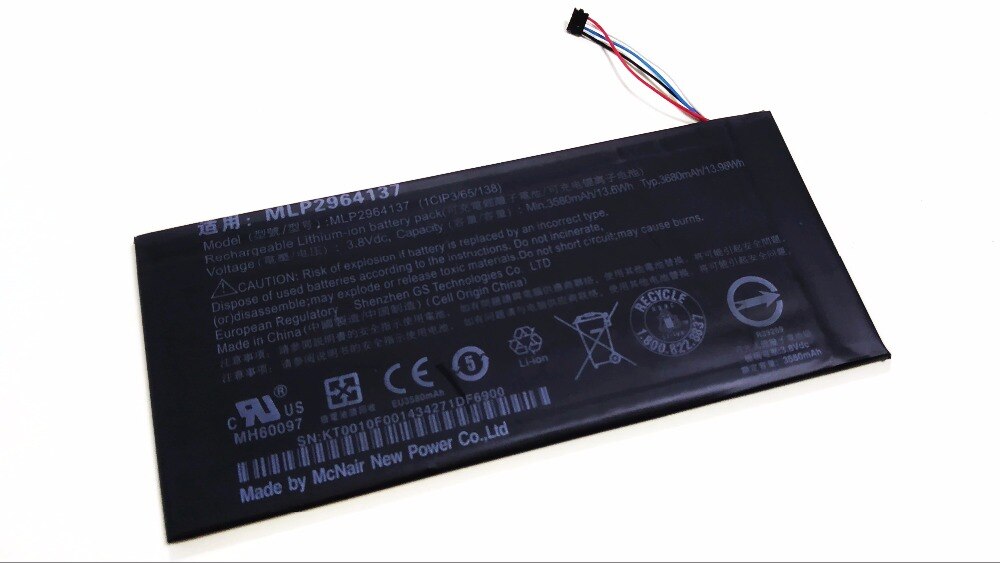 Westrock 3580mAh MLP2964137 Battery For Acer lconia One 7 B1-730 B1-730HD A1402 tablet